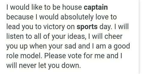 Campaign Speech For Sports Captain